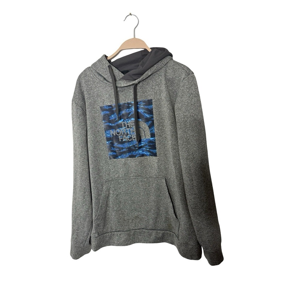 The North Face‎ sz Large mens gray graphic sweatshirt hoodie logo
